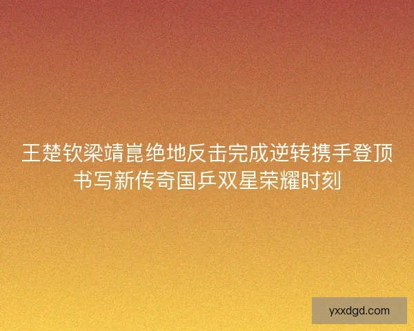 王楚钦梁靖崑绝地反击完成逆转携手登顶书写新传奇国乒双星荣耀时刻